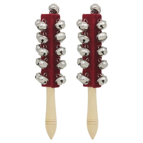 2Pcs Hand Sleigh Bells Handle Shaker 21 Bells Percussion Instrument - Picture 2 of 10