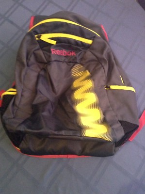 Reebok backpack large Z series book bag gray yellow and red  
