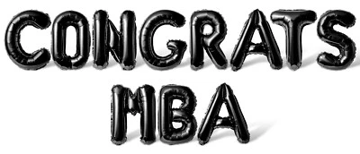CONGRATS MBA Letter Balloon Banner - 16" Balloon Graduation Day Party Decoration - Image 1 of 4