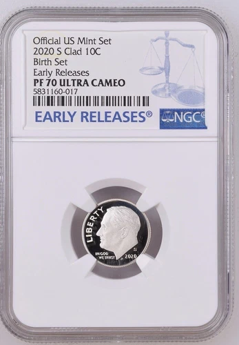 2020-S DIME Clad PROOF BIRTH SET NGC PF70 ULTRA Cameo Early Releases PF 70