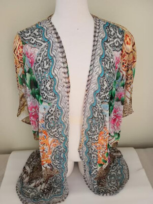 New Lola Victoria Multi Color Kimono with Sequins One Size