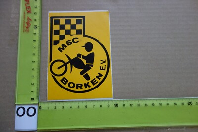 Alter Aufkleber Motorrad Moped Roller Verein MSC Stadt BORKEN
