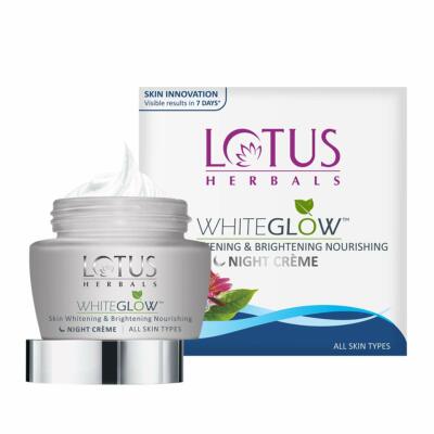 Lotus Herbals White Glow Skin Whitening  Brightening Nourishing Night Cream 60gm
