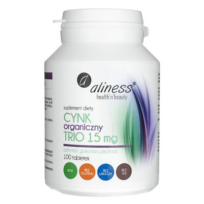 Aliness Organic Zinc Trio 15 mg 100 Tabs