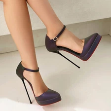 15cm Super High Stiletto Heel Ankle Strap Platform Nightclub Sexy Womens Sandals