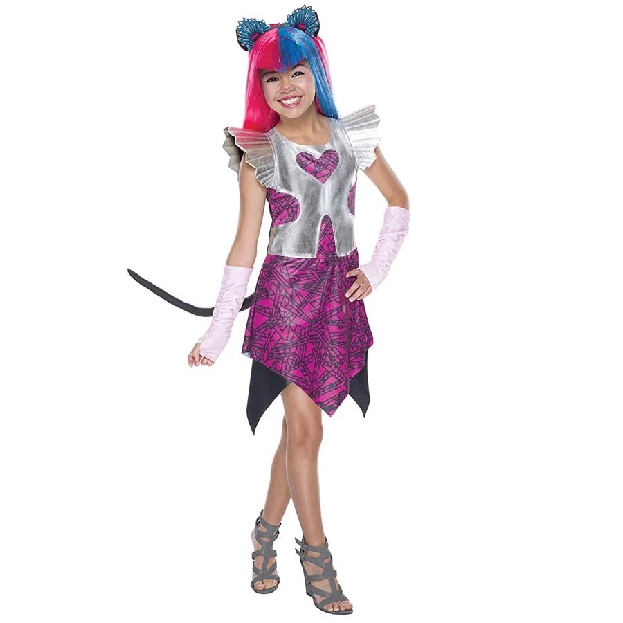 RUBIES KINDER CATTY NOIR KOSTÜM Karneval Monster High Katzen Mädchen Kleid & Schwanz
