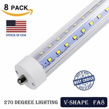 8Pack T8 8FT LED Tube Light Bulb FA8 Single Pin 65W 5000K F96T12 Shop Light Bulb