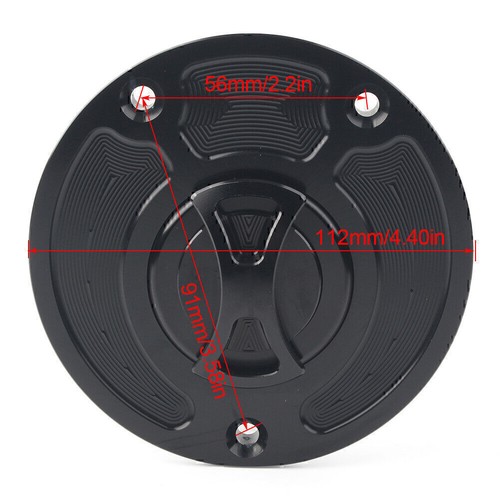 Motorbike Alu Fuel Gas Tank Cap Cover Protector Black For Kawasaki ZX10R ZX9R - Picture 2 of 12