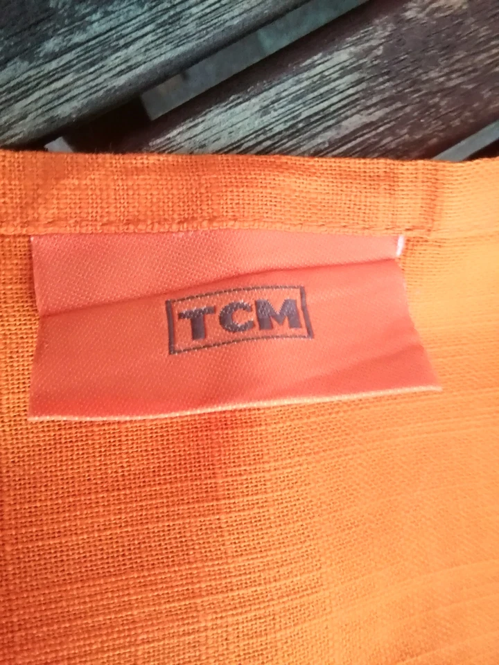 TCM Baumwoll Tischläufer Deckchen lange schmale Decke orange 180 x 40 cm - Bild 3 von 4