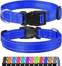 Reflective Dog Collar Sturdy Nylon Collars for Medium Girl and Boy Dogs Adjus...