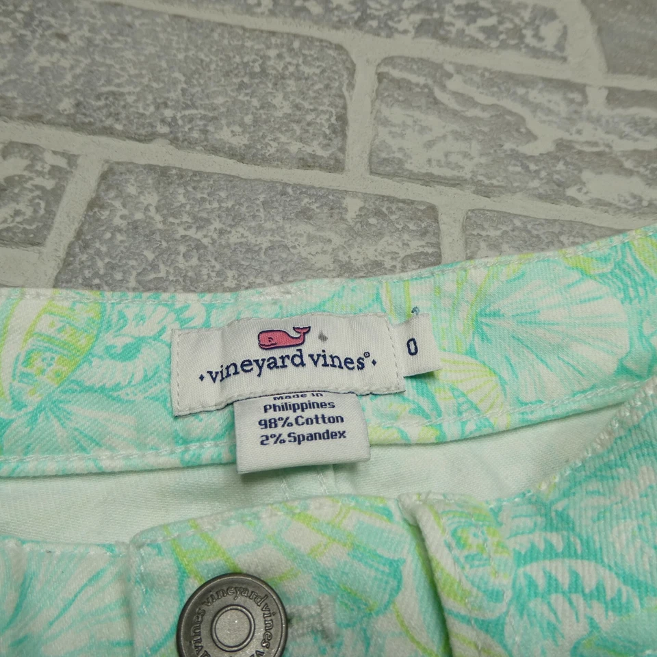 Pantalones Vineyard Vines para mujer talla 0 verde cachemira concha marina calce ajustado elástico Foto 2 de 4