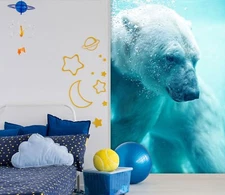 3D Cute Polar Bear ZHUA1598 Wallpaper Wall Murals Removable Self-adhesive Ann 24