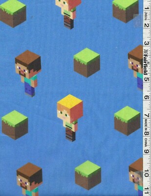Blue Minecraft Alex & Steve Allover by Springs Creative bty
