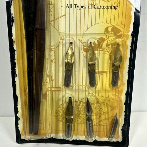 Speedball Cartooning Project Set #2966 - 2 Halter 6 Federn/Punkte - Neu aus altem Lagerbestand Vintage - Bild 2 von 4