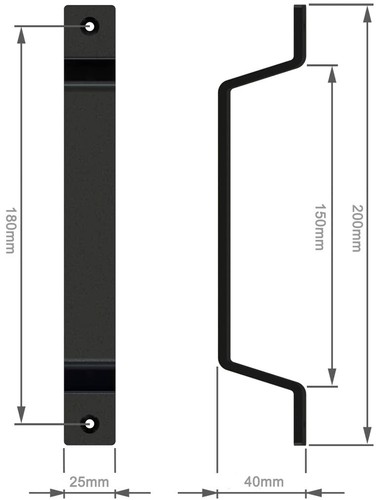 Heavy Duty Barn Door Pull Handle Gate, Shed, Garage Industrial Rustic Style - Picture 3 of 6