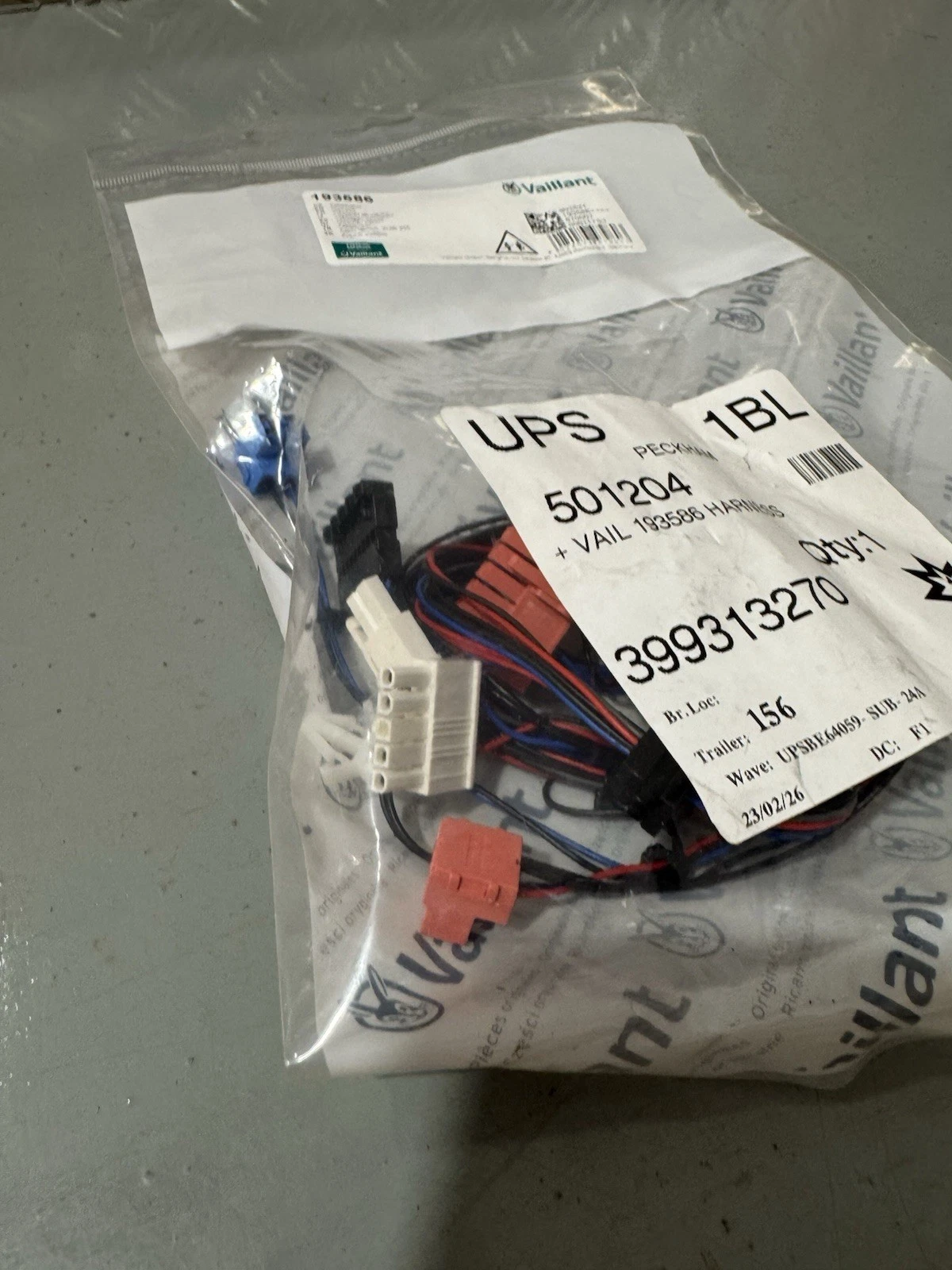 Vaillant 193586 ecoTEC Plus Harness Brand New 5
