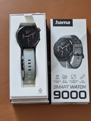 Hama Smartwatch 9000 AMOLED Farbdisplay 1,43 , Bluetooth GPS, Telefon
