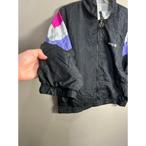 Vintage Adolfo Sport Jacket Windbreaker 80's 90's Sz L Y2K Retro Winter Black - Picture 10 of 12