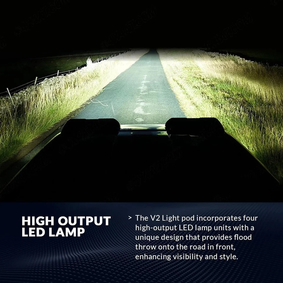 Luminária de teto Urban Look serve para Land Rover Defender 110 90 130 lâmpada preta brilhante - Imagem 3 de 4