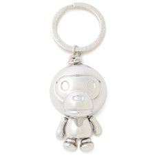 A BATHING APE BABY MILO Moving Hands Feet Zinc Alloy Keychain Charm Silver New