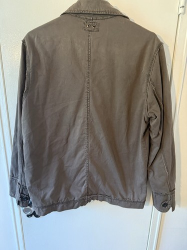 Mens Converse One Star Taupe Sz. Small Lightweight Jacket Raw Edge Detail - Picture 3 of 10