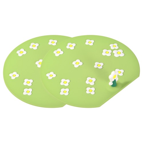 Silicone Tub Stopper Floor Drain Cover, 5.91x5.51" Anti-Odor Mat, Green 2Pcs