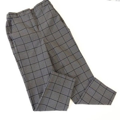 Express Pants Womens 2 Editor Straight Black Plaid Career
