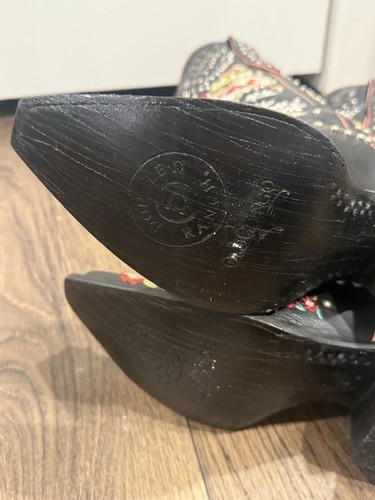 Double D by Old Gringo Backwoods Barbie Black Embroidered Studs Leather Sz 8 - Picture 11 of 11