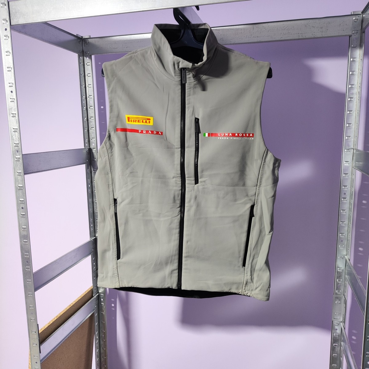 🦺 Prada Luna Rossa Pirelli Grey Technical Vest Full Zip Racing