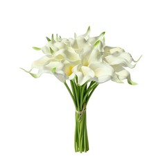 Mandy's PU White Calla Lily Artificial Flowers 20 Stems 13.5in Faux Realistic