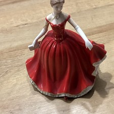 LEONARDO COLLECTION LADY WUTH FAN IN RED DRESS FIGURINE EX CON 8”TALL