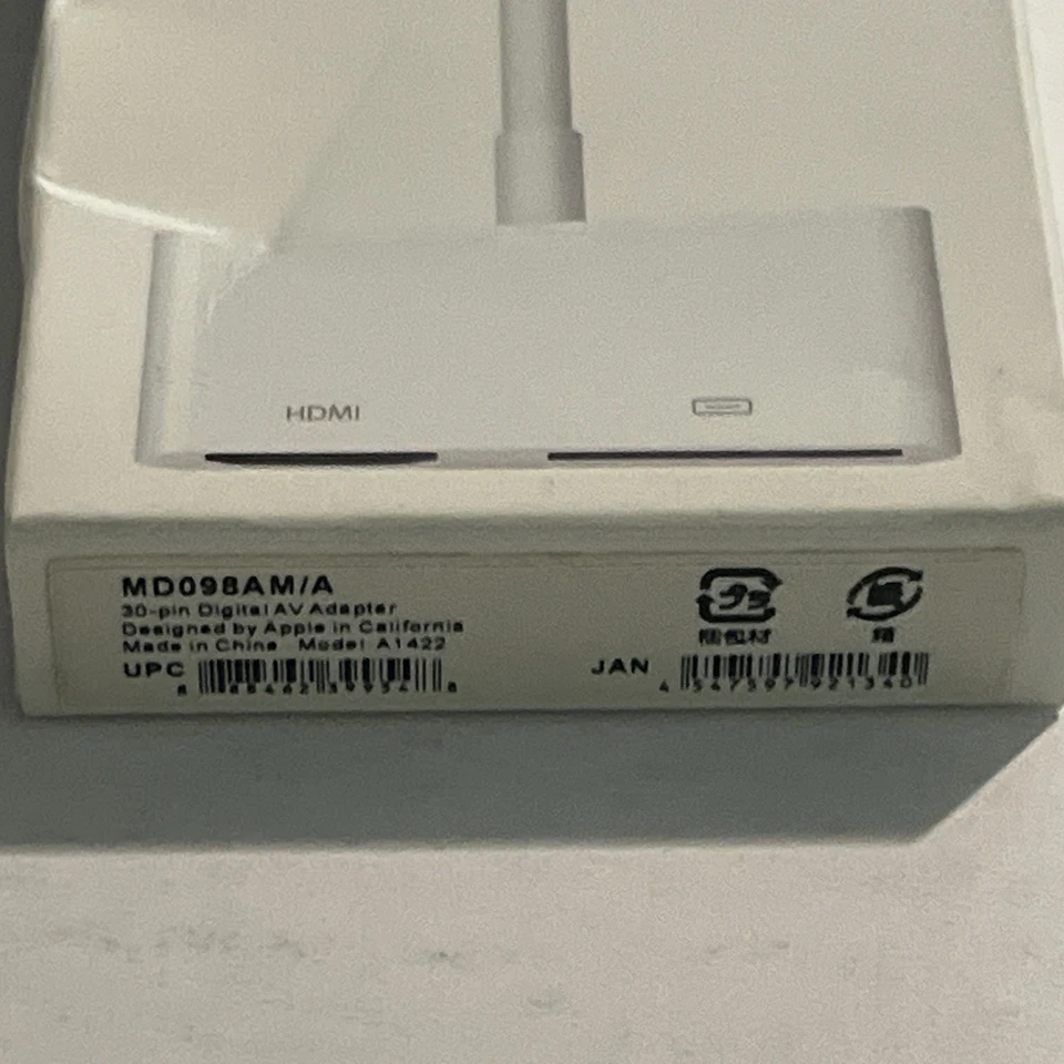 Apple 30pin HDMI Digital AV Adapter A1422 Genuine OEM Connector Authentic(E3024) - Image 3 of 4