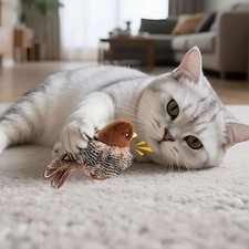 Interactive Chirping Bird Cat Toy Flapping Automatic Bird Sound For Cat Exercise