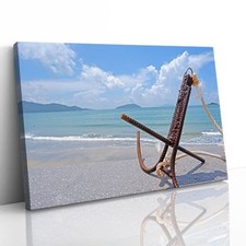 Anchor & Blue Sky Canvas Framed Print Picture Wall Art