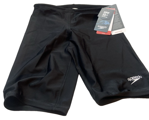 Speedo Boys Jammer Swimsuit Size 10 Black Swim Trunks Swimwear