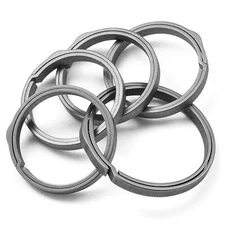 Titanium Key Rings for Keychain Side-Pushing key chain rings Split keyring he...