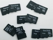 Lot of 10 - 4GB Used Mixed Brands MICRO SD Memory Cards (M-4GB)