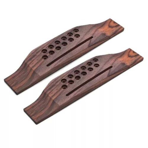 Puente de guitarra para piezas de guitarra acústica de 12 cuerdas de gran tamaño palo de rosa NUEVO - Imagen 13 de 13