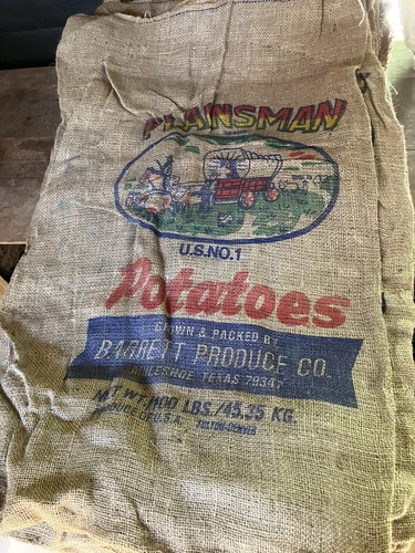 vintage burlap potato sack Muleshoe Texas