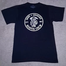 Rare Vintage Y2K Sons Of Anarchy SOA T-shirt Mens Small Black Reaper Crew Club