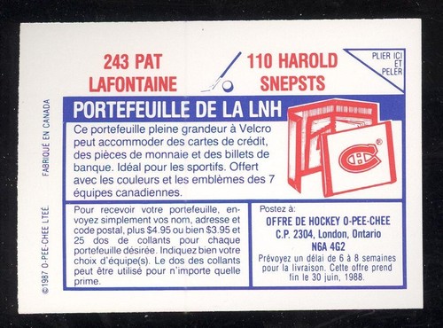 1987-88 OPC 87-88 O PEE CHEE NHL HOCKEY STICKERS CARD 1-255 SEE LIST - Picture 150 of 220