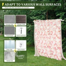 Flower Wall Panel Artificial Flower Wall Backdrop Flower Decoration 12 Pcs