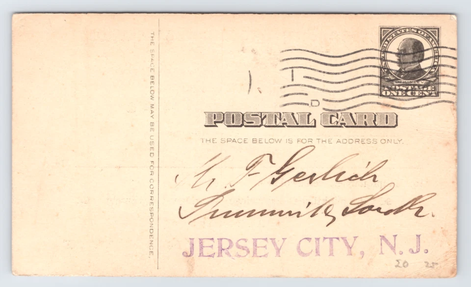 1908 Jersey City Grocers Association Jersey City NJ Postcard German Language - Image 2 of 3