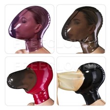 us Cappuccio in Lattice con Foro Controllo Respirazione Maschera in Gomma per Gioco Soffocante Clubwear
