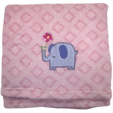 Garanimals Pink Diamond Elephant Flower Baby Girl Blanket Walmart Fleece Lovey
