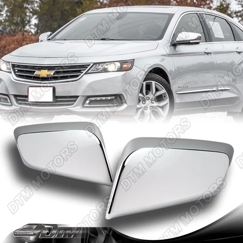CHROME ABS PLASTIC SIDE VIEW MIRROR COVERS CAP KIT 2PCS FIT 14-19 CHEVY IMPALA