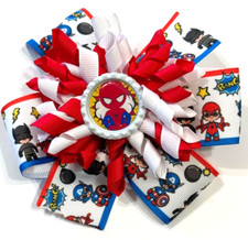 Beautiful Spiderman Inspired hair bow for girls.