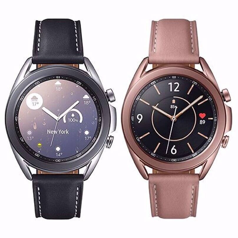 Samsung Galaxy Watch3 41mm Stainless Steel Case With Leather Band Mystic Bronze Gps For Sale Online Ebay