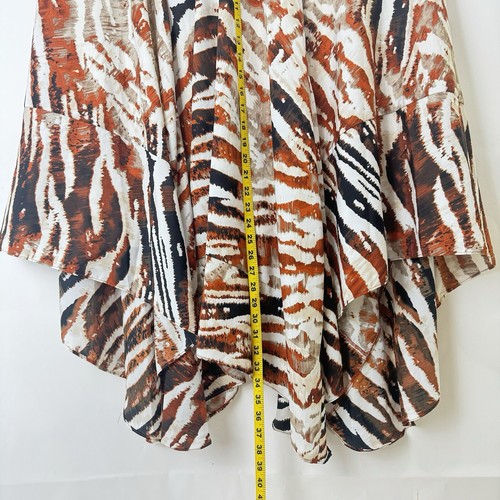 Calvin Klein Skirt 18W Asymmetrical High Low Scarf Handkerchief Animal Print - Picture 10 of 20