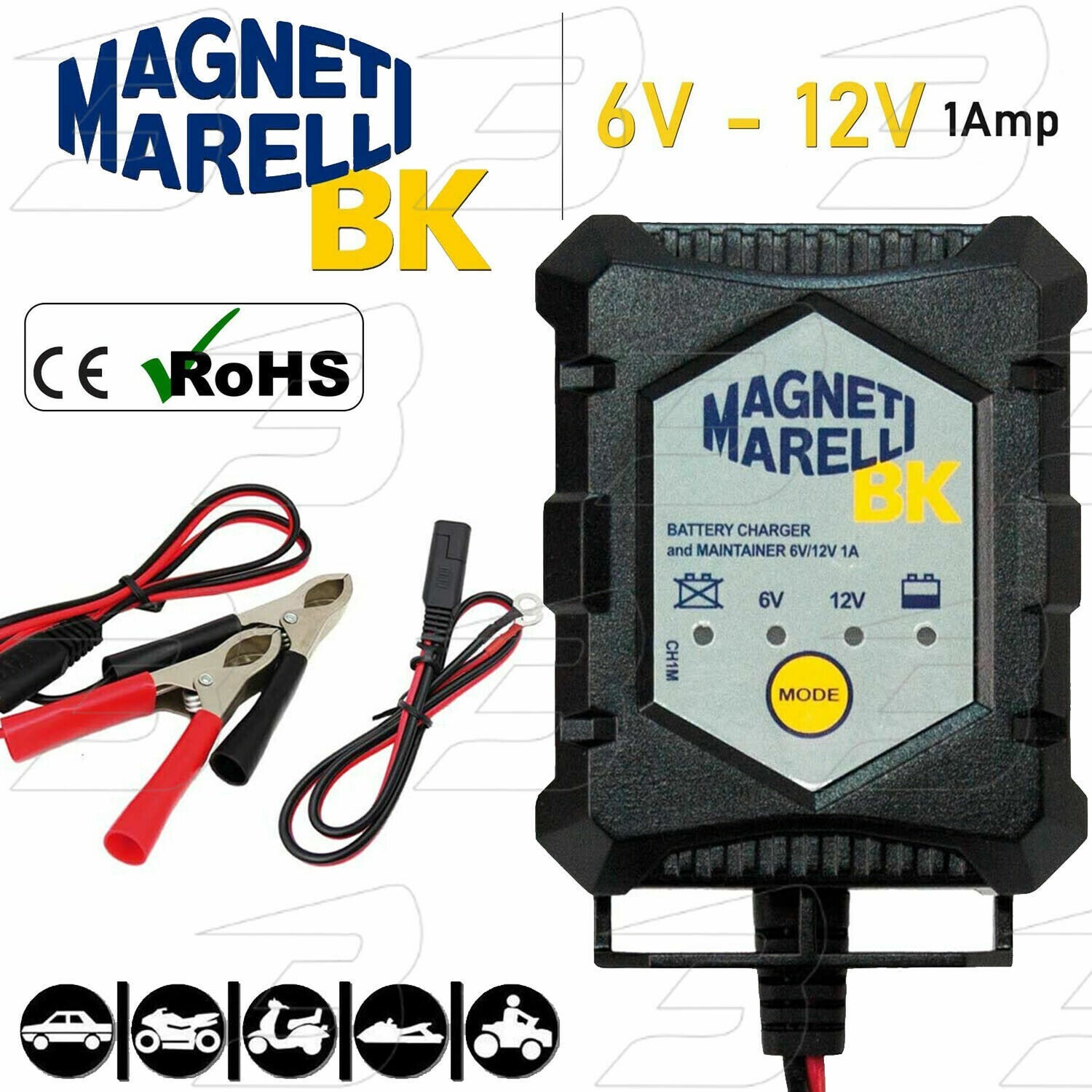 Carica batterie  Mantenitore Magneti Marelli 6V 12V MOTO AUTO SCOOTER